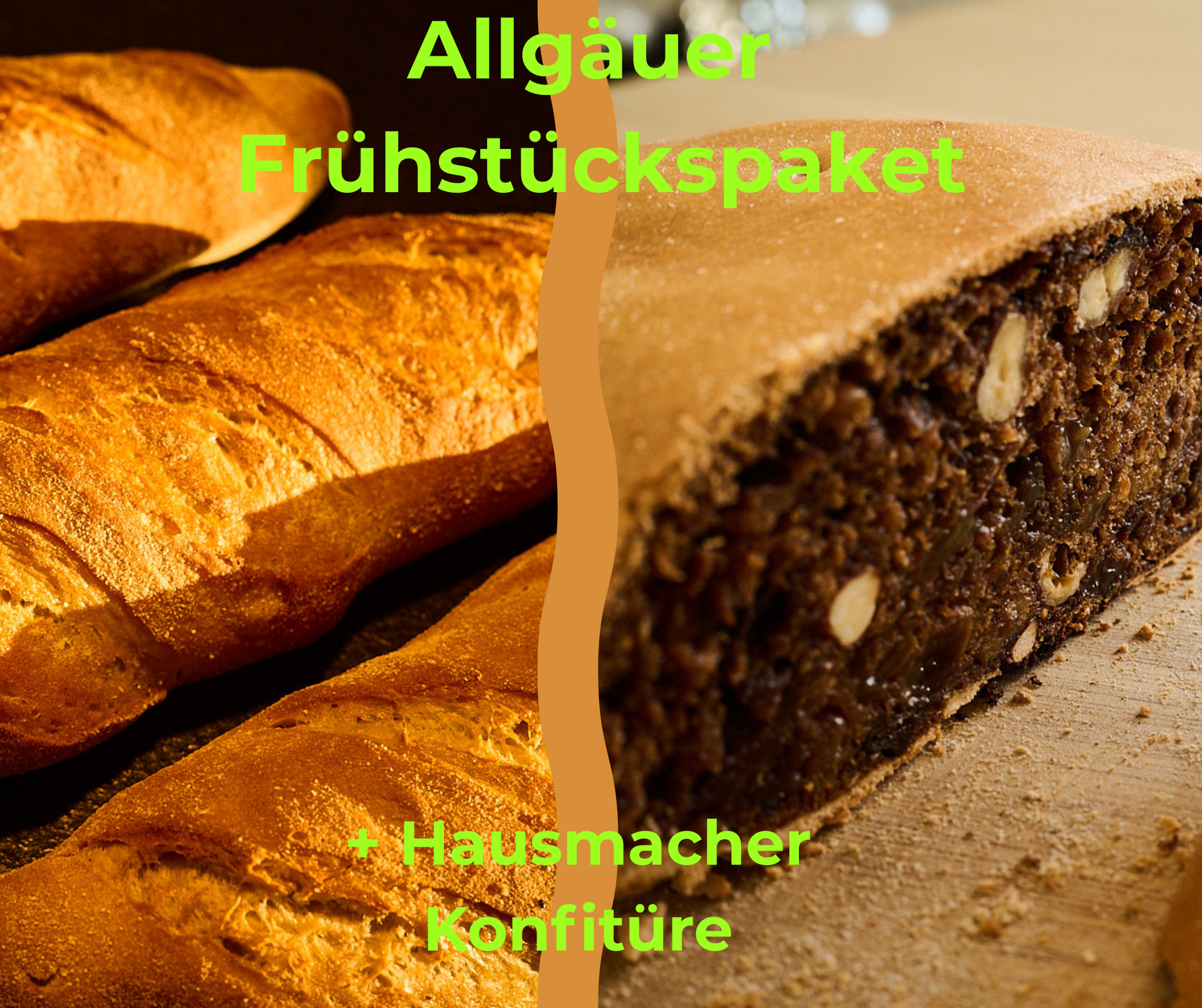 Allgäuer Frühstückspaket: Birnenbrot, Banette & Hausmacher-Konfitüre